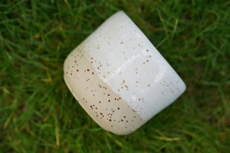 handgetöpferter weiß creme Keramik Mocca Espresso/Kaffee Becher